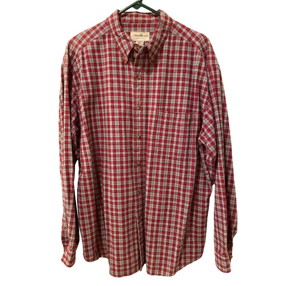 MOVING - NEED IT GONE! Eddie Bauer Red/Grey Plaid Heavy Weight Flannel
